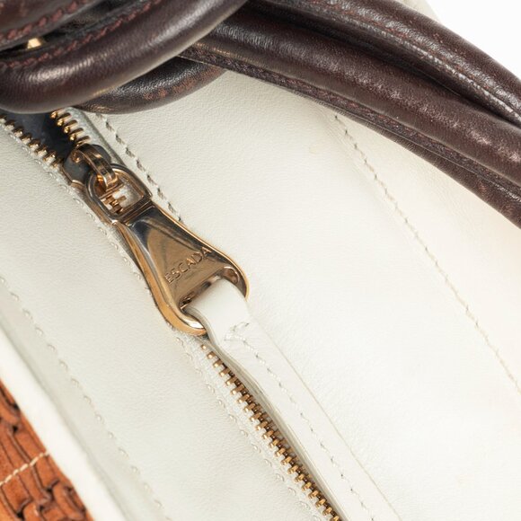 Escada SS/14 Brown Woven-Leather Hobo - Picture 11 of 13